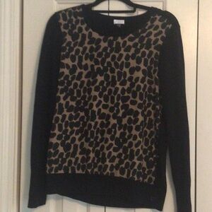 Ecru Size M Leopard Print Black Sweater